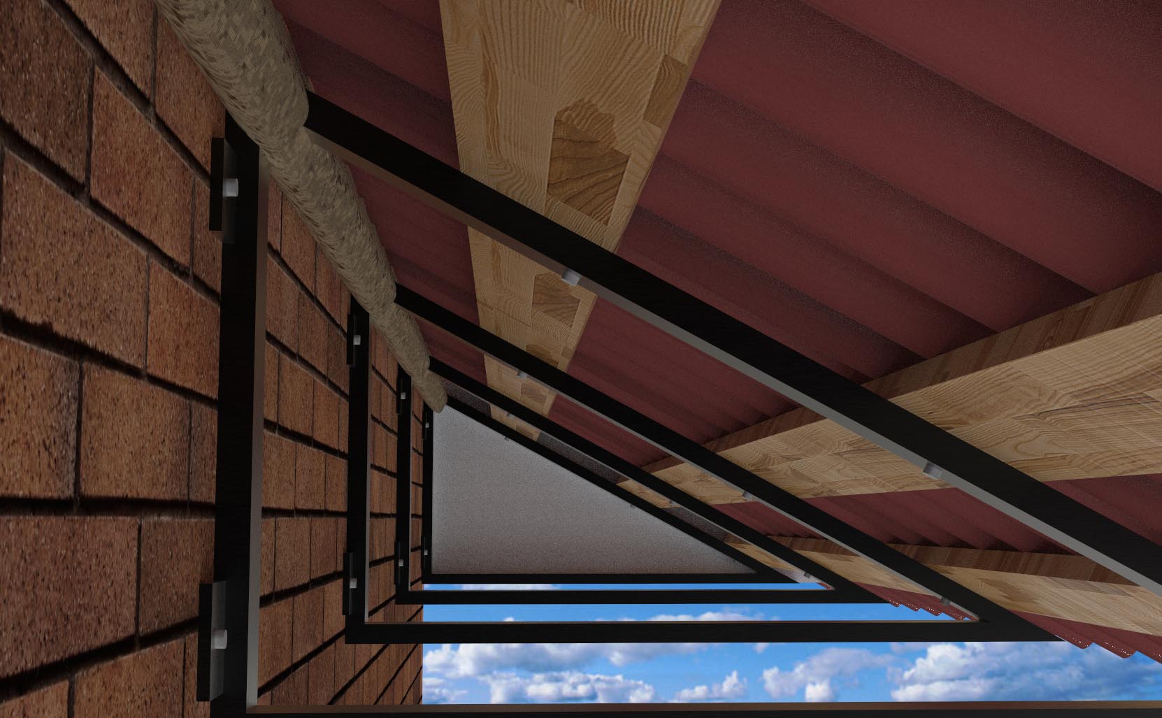 Модель крыши вид изнутри