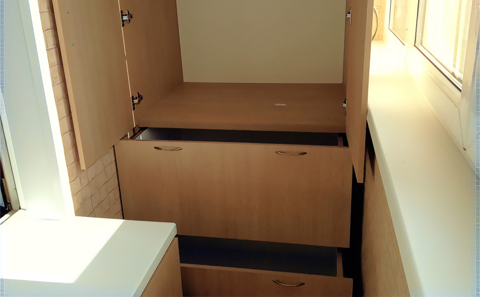 Шкаф с двумя огромными ящиками из ДСП вид 1